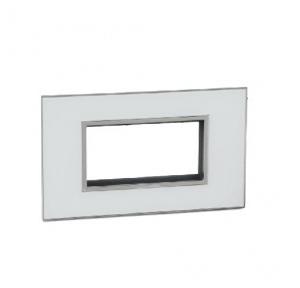 Legrand Arteor Mirror White Cover Plate With Frame, 4 M, 5757 34
